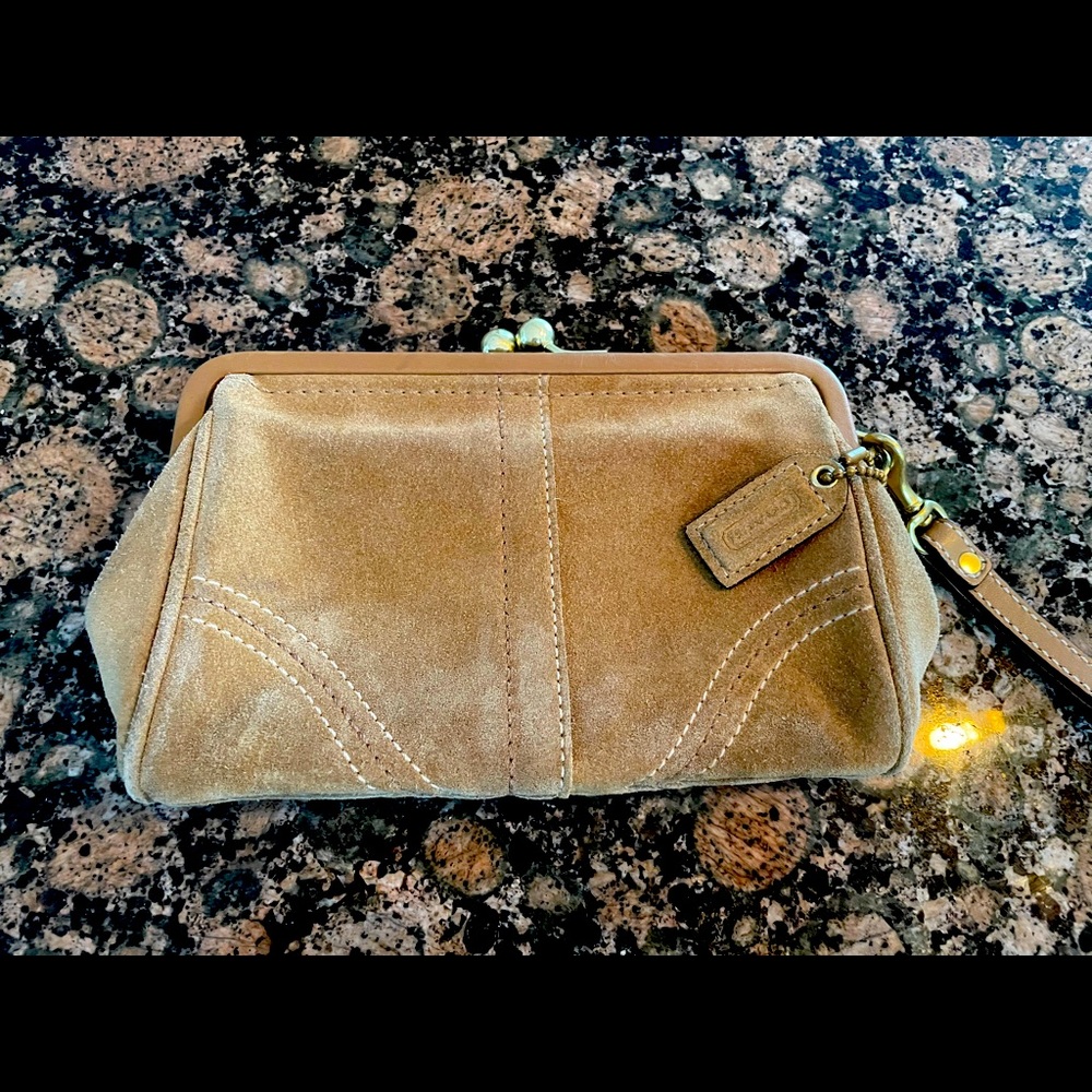 Coach suede wristlet